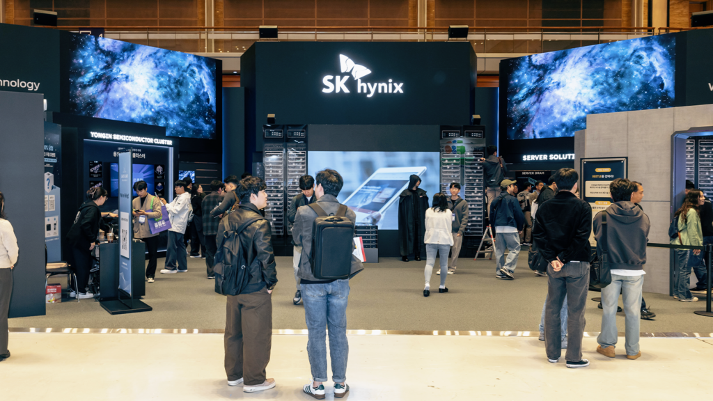 Visitors at SK hynix’s exhibition