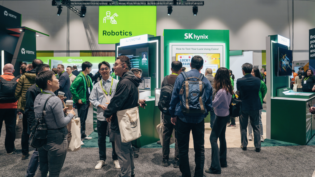 Visitors gather to see the latest AI memory innovations at SK hynix’s booth