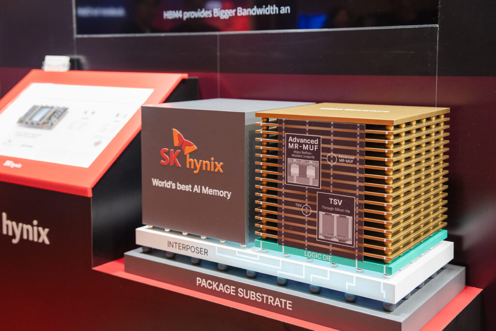 SK hynix’s 12-layer HBM4 and 16-layer HBM3E on display alongside NVIDIA’s B100 GPU