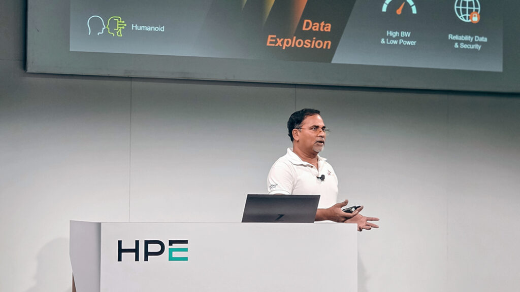 Presentation by SK hynix’s Byungyule Kim (first photo) and SK hynix America’s Santosh Kumar (second photo) on CXL memory