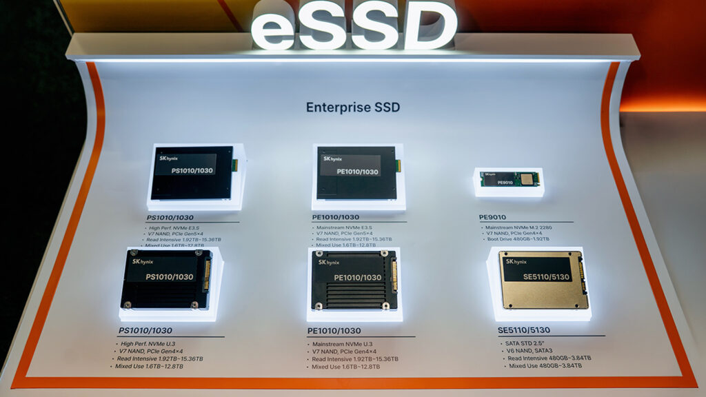 The eSSD section featuring advanced storage solutions including the PS1010
