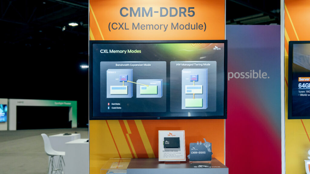 The CMM-DDR5 section highlights the scalability and efficiency of CXL memory