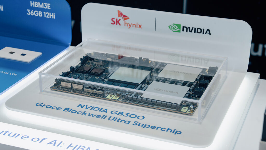 NVIDIA’s next-generation GB300 GPU module equipped with SK hynix’s HBM3E