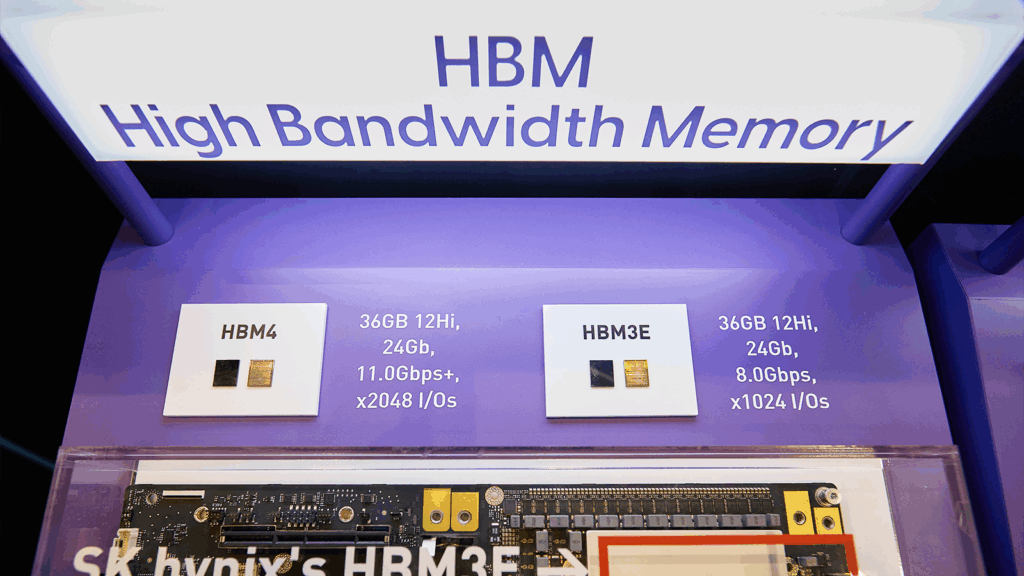 The 12-layer HBM4 and 12-layer HBM3E on display