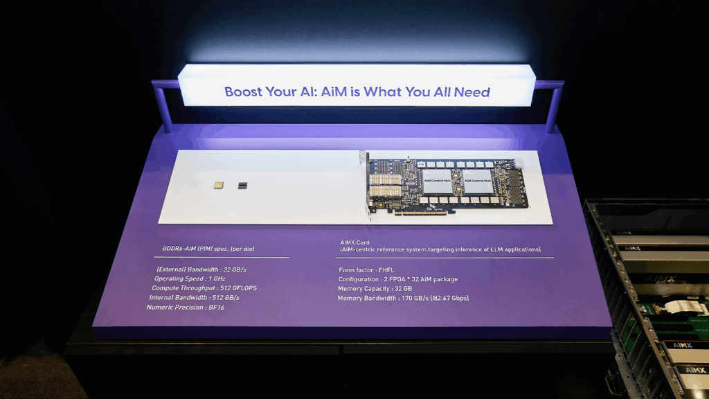 GDDR6-AiM and AiMX showcased by SK hynix